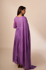 Purple Embroidered Anarkali
