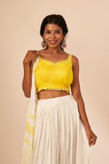 Yellow Santoon Tie & Dye Lehenga