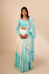 Blue Santoon Tie & Dye Lehenga