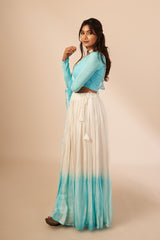 Blue Santoon Tie & Dye Lehenga