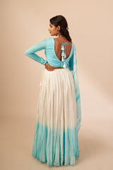 Blue Santoon Tie & Dye Lehenga