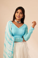 Blue Santoon Tie & Dye Lehenga