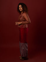Maroon Top & Pant with Overcoat