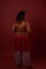 Maroon Top & Pant with Overcoat