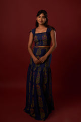 Blue Mul Cotton Printed Dress