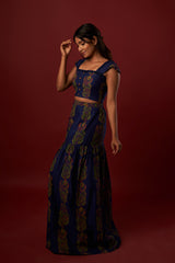 Blue Mul Cotton Printed Dress