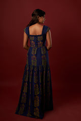 Blue Mul Cotton Printed Dress