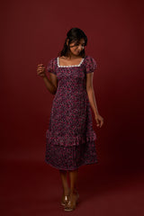 Vintage Purple Floral Dress