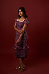 Vintage Purple Floral Dress