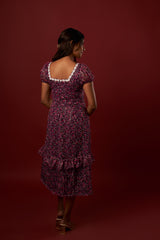 Vintage Purple Floral Dress