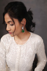 White Sequin Coat Dress