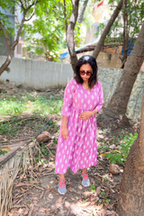 Lavender Floral Cotton Dress