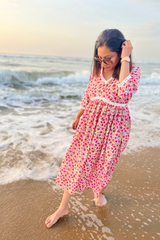 Rani Pink Floral Cotton Maxi Dress