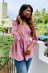 Pink cotton short top