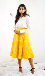 Yellow & Beige dual skirt