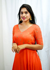 Orange georgette hand embroidered Anarkali