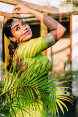 Neon Green organza lehenga