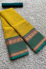 Yellow chettinad cotton saree