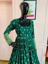 Blue Chinnon Anarkali