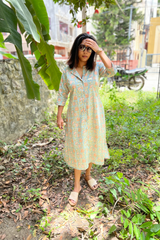 Sky Blue Floral shirt Dress