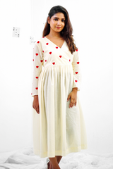 Off white Embroidery Mul cotton dress