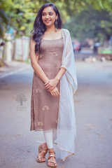 Grey Embroidery Organza Salwar