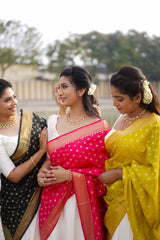 off white and yellow malai silk lehanga