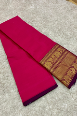Pink Chettinad cotton saree