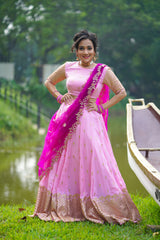 Baby Pink Georgette lehenga