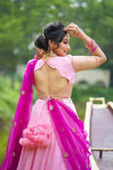Baby Pink Georgette lehenga
