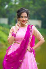 Baby Pink Georgette lehenga