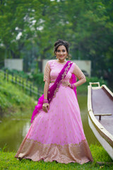 Baby Pink Georgette lehenga