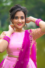Baby Pink Georgette lehenga
