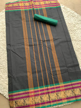 Black chettinad cotton saree