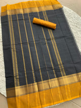 Black chettinad cotton saree