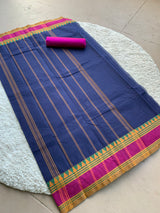 Blue Chettinad cotton saree