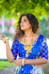 Blue Embroidery Silk lehenga