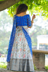 Blue Embroidery Silk lehenga