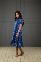 Blue Ikkat cotton dress (Top)