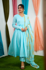 Blue Mul cotton Salwar suit