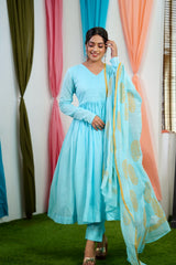Blue Mul cotton Salwar suit