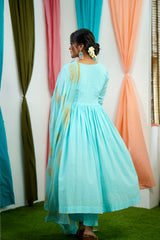 Blue Mul cotton Salwar suit