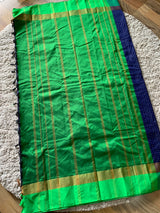 Blue Semi silk saree with Green blouse