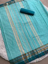Blue chettinad cotton saree