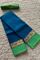Blue chettinad cotton saree