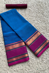 Blue chettinad cotton saree