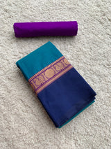 Blue chettinad cotton saree