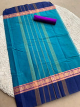 Blue chettinad cotton saree