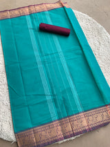 Blue chettinad cotton saree