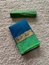 Blue chettinad cotton saree